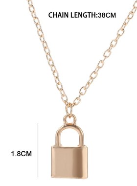 极速Hot Sale New Simple Fuashion Metal Plating Lock Necklace