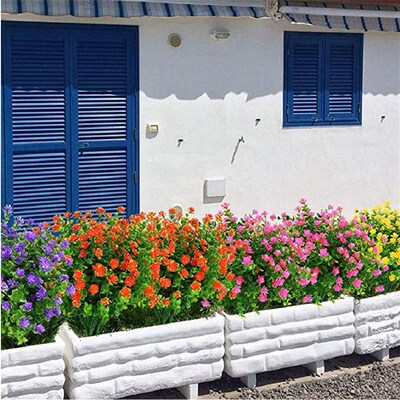 极速Artificial Flowers 6 Bundles OEutdoor Fake Flowers for D