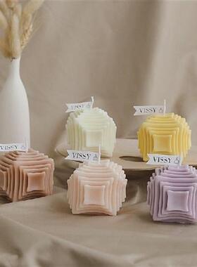 极速Valentineis Day Cube Wax Fragrance Candle Bougie Rose