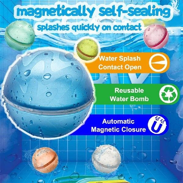 速发Waterballoons Magnetic Reusable Water Balloons Self Clos