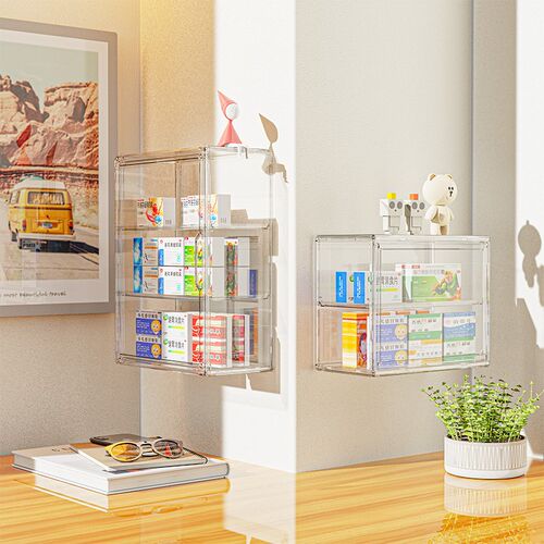 新品多层药箱药物收纳盒透明家用大容量药品收纳箱大X号医疗急救
