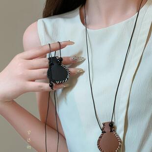 新品素描花瓶长款项链女挂件挂脖新中式毛衣链小众设计.感简约穿