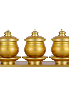 极速家用供奉佛前佛字心经圣水杯贡台三杯连座佛堂用X品财神供杯