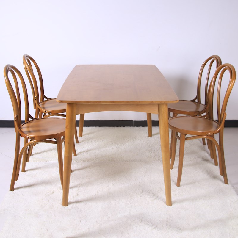 极速北欧餐桌家用小户型现代简约实木餐桌椅组合S原木长方形吃饭