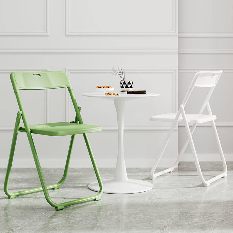 极速可折叠和堆叠k椅子简易折叠家用靠背椅办公椅会议塑料椅成人