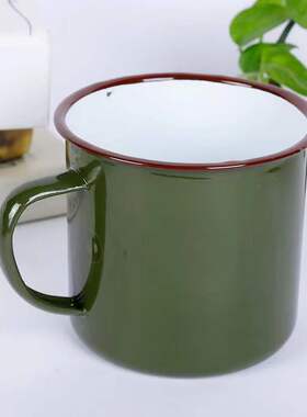 极速塘瓷l杯6厘米12厘米军绿色怀旧复古部队搪瓷水杯W老式搪瓷茶