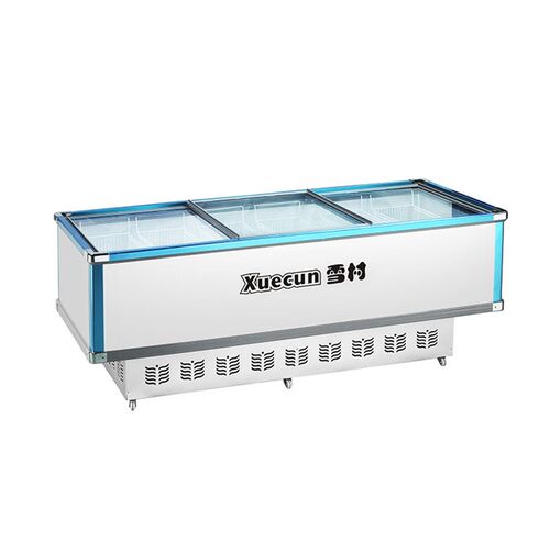 新品冰柜商用卧式冷冻海鲜柜烧A烤点菜柜串串展示柜大容量水饺汤