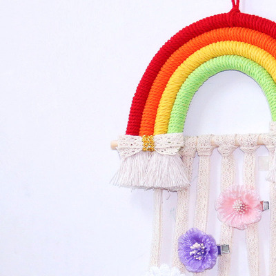 极速INS Weave Rainbow Baby Hair BClips Accessories Holder Pr