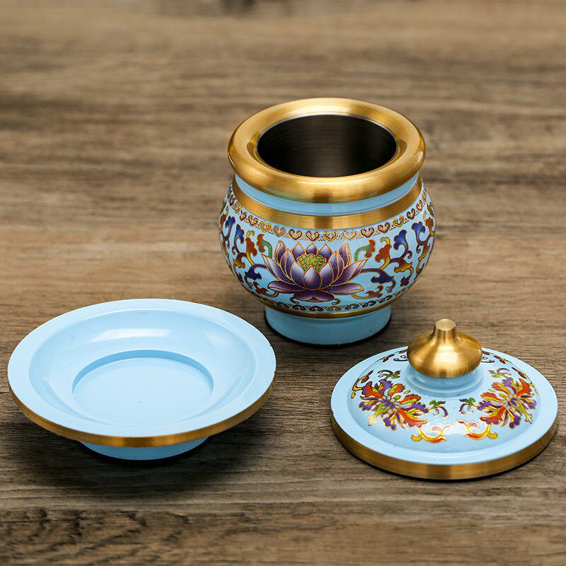 新品台湾彩e绘圣水杯供佛杯供水杯家用供杯莲花贡杯净水杯佛堂供