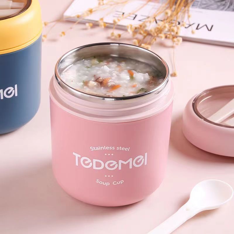 极速【现货秒发】保温饭盒上班族便携汤K杯早餐杯粥杯自行车水壶