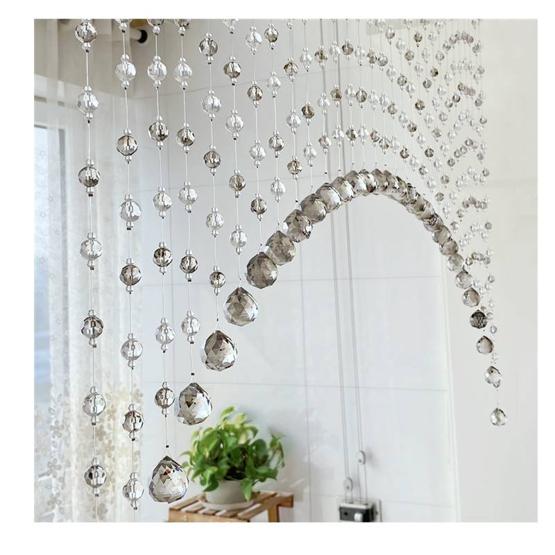 极速新款免打孔轻奢水晶珠帘客厅饭E厅隔断卧室化妆室风水门帘鞋