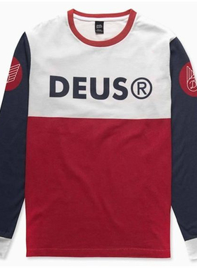 极速DEUS复古k白色摩托车机车服长袖透气速干衣速降越野服装备黑