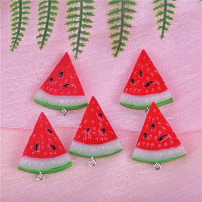 极速10pcs/pack  28x14mm Frvuit Watermelon Resin Charms for E
