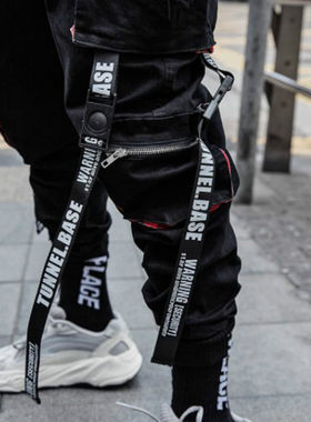 极速Prowow  New Summer Black Hip Hop Cargo Pants UMen Setwea