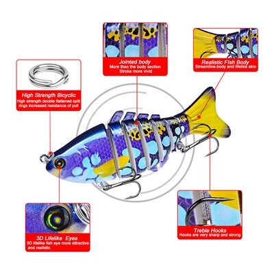 新品1PCS Wobblers Fishing Lures Multi-sectionP Hard Bait 100