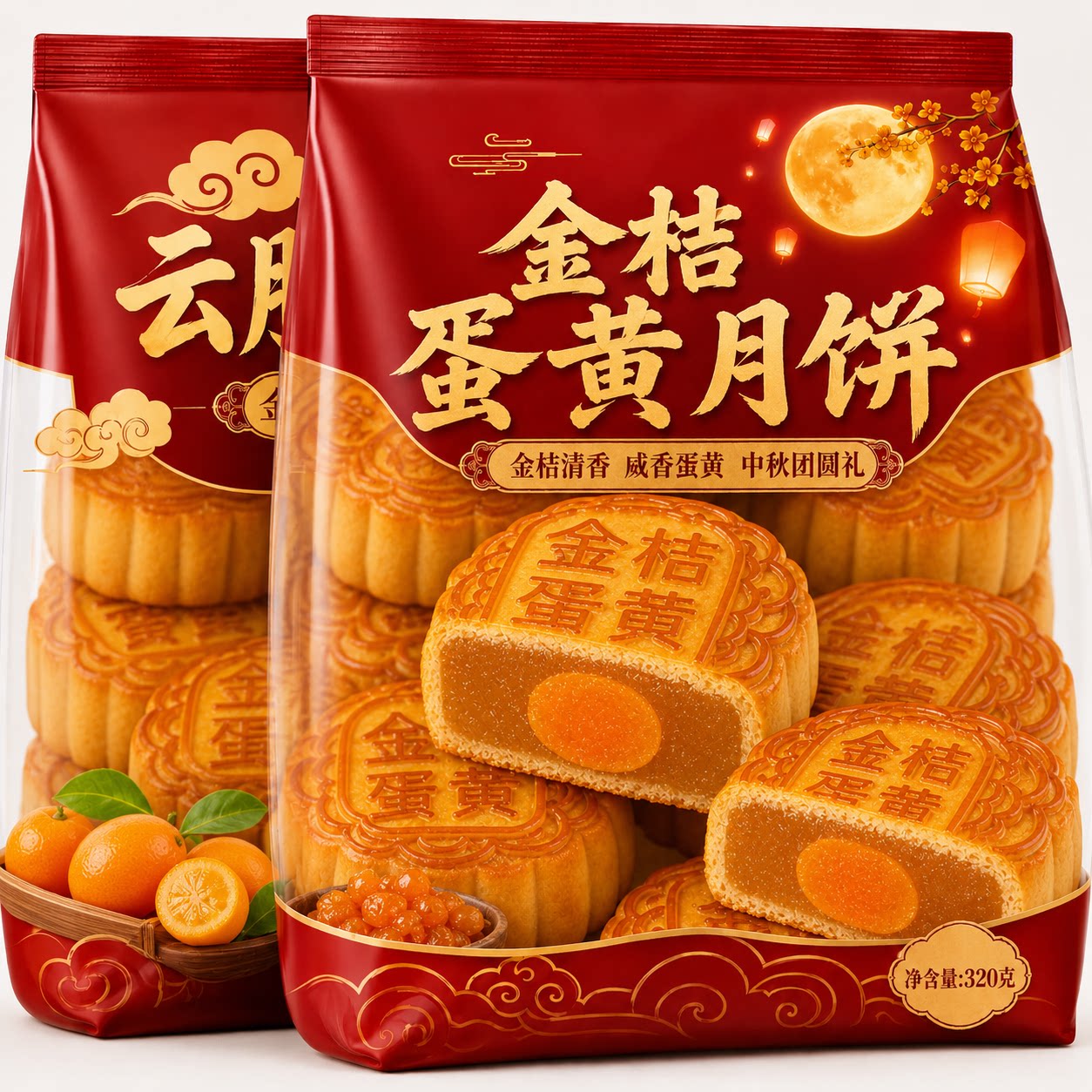 正宗广式金桔蛋黄月饼手工传统无添加糕点中秋月饼送礼官方旗舰店