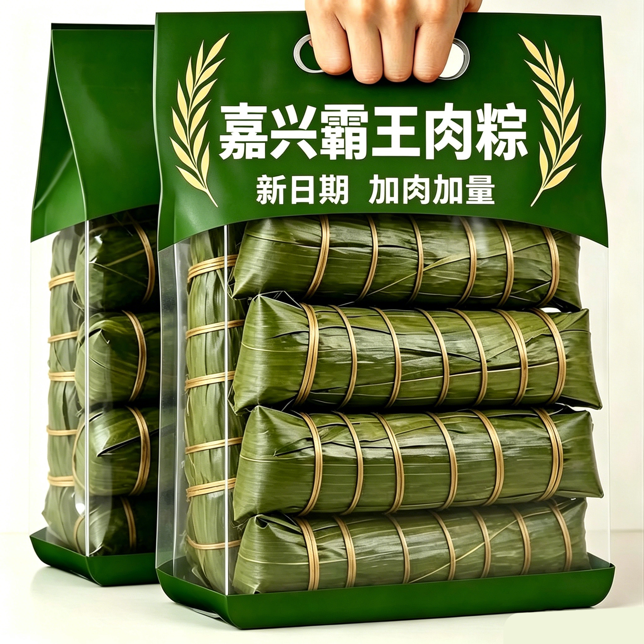 老字号！正宗浙江嘉兴鲜肉大粽子咸蛋黄糯米特产五花肉霸王粽礼盒