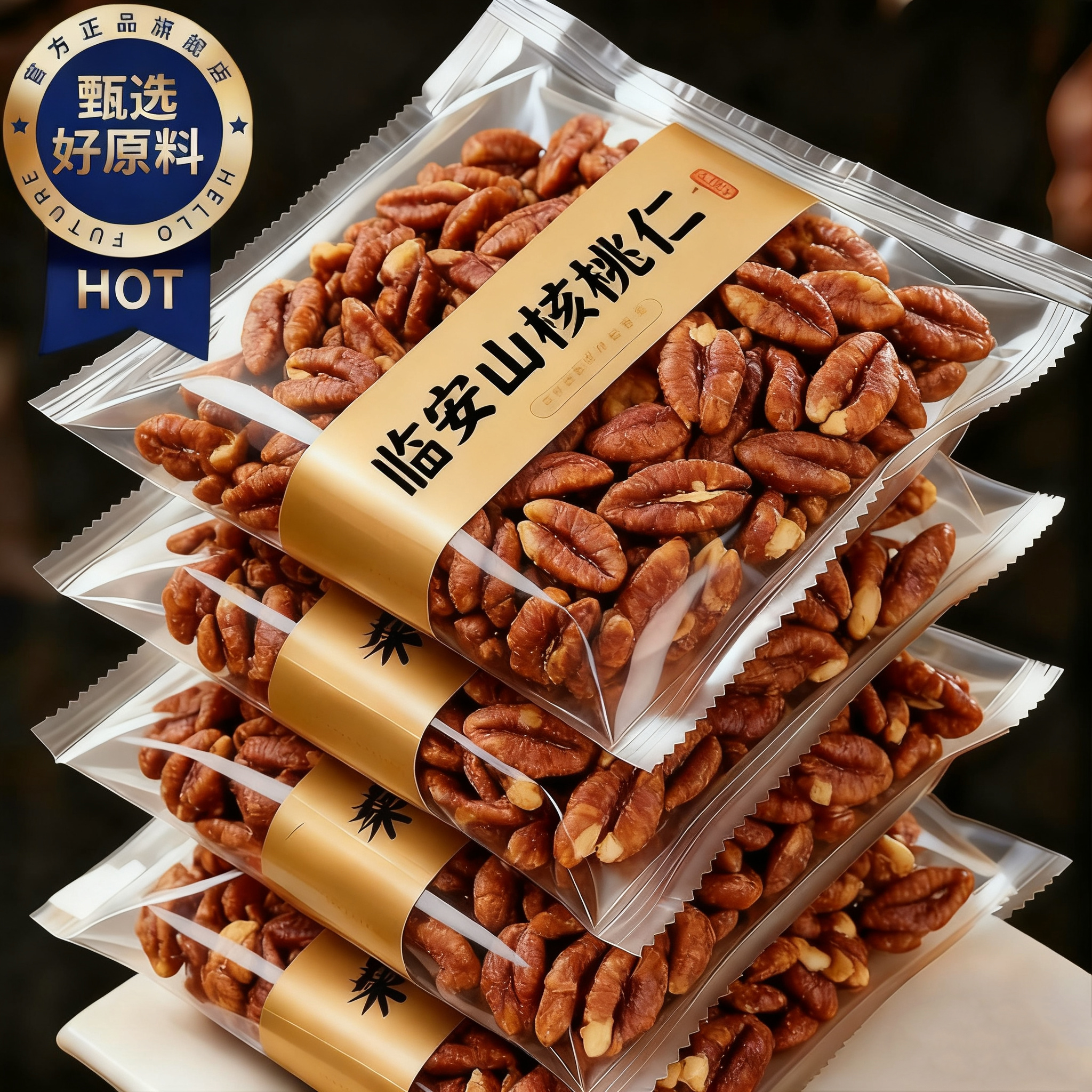 新货2025临安山核桃仁500g坚果孕妇零食小包装小核桃仁杭州特产