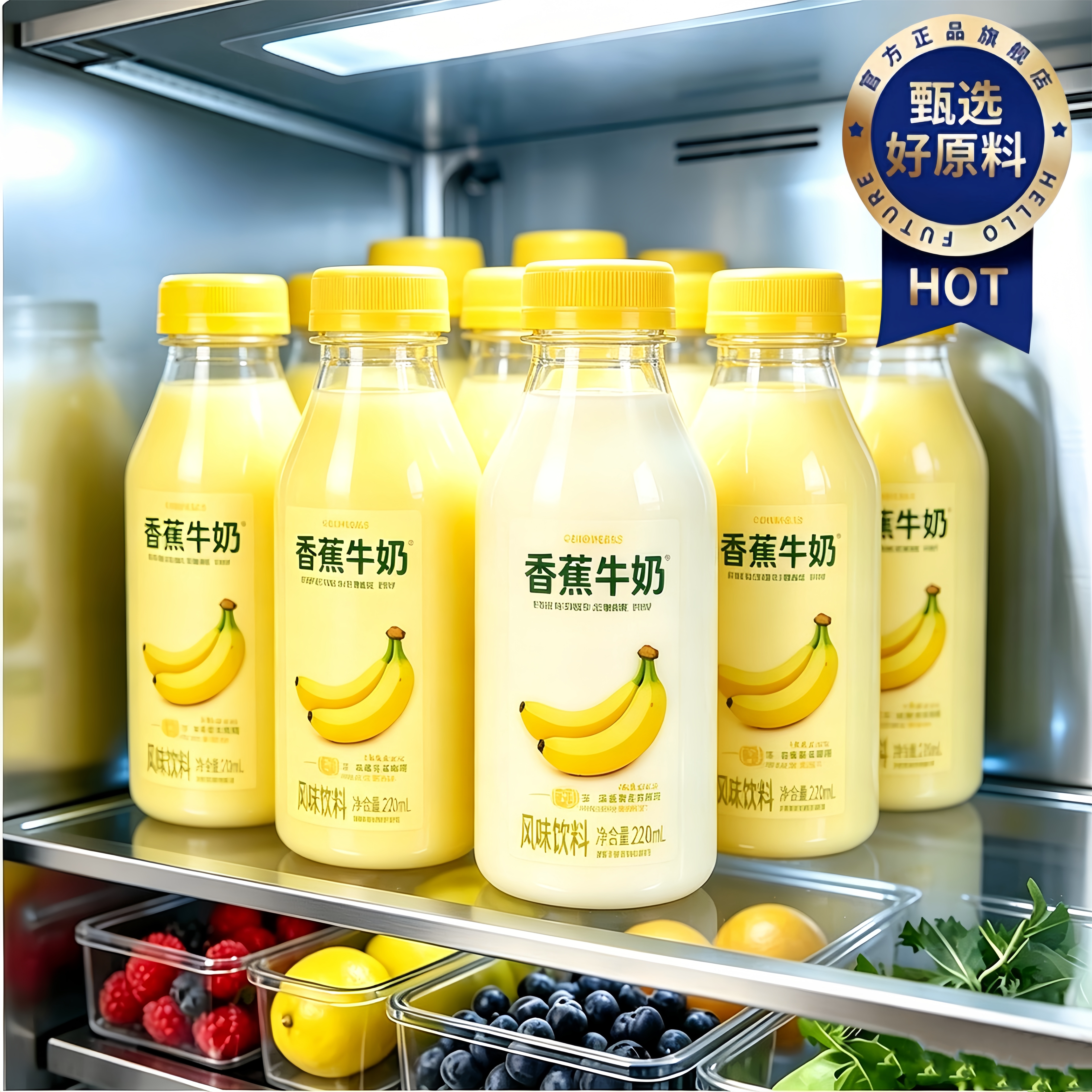 香蕉牛奶0蔗糖低脂肪减专用肥代餐饱腹0糖低脂牛奶官方旗舰店正品