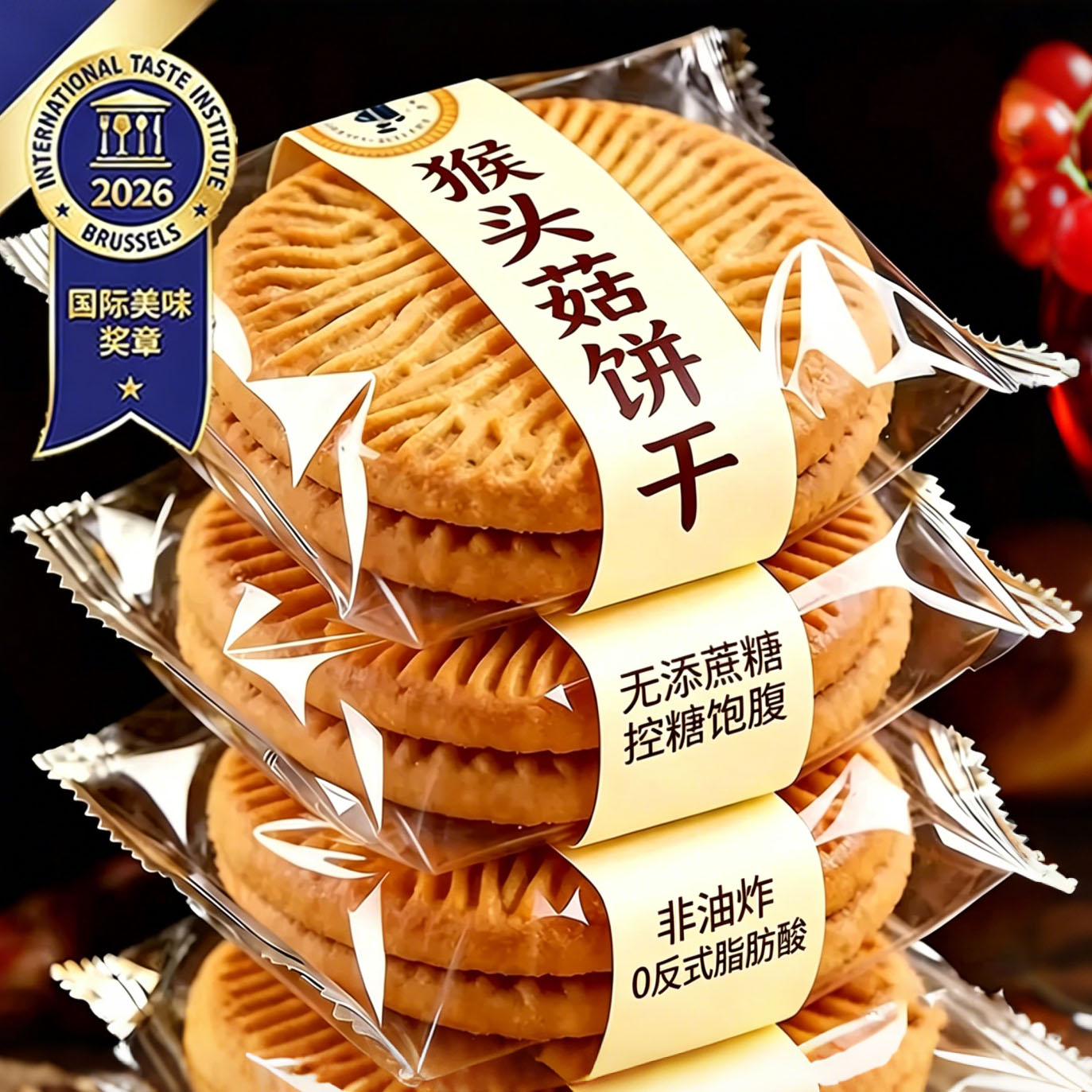 猴头菇饼干正品无糖养胃苏打饼干调理肠胃独立包装正宗官方旗舰店