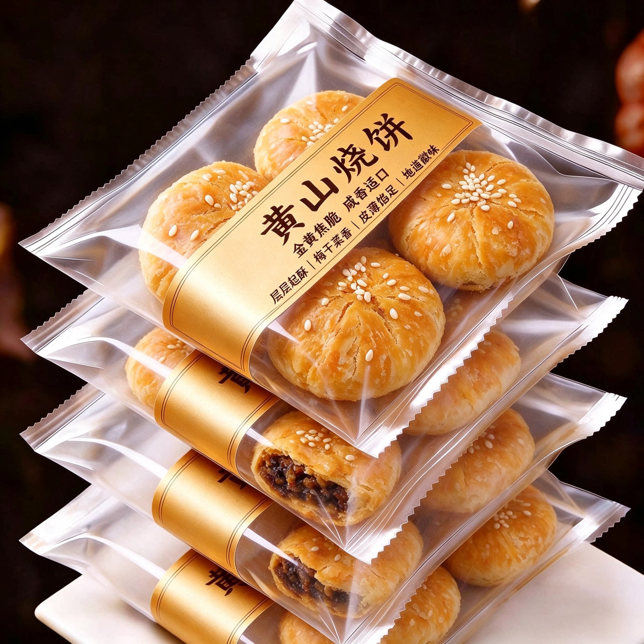 黄山烧饼梅干菜扣肉馅酥饼安徽特产手工现烤解馋正宗休闲小吃早餐