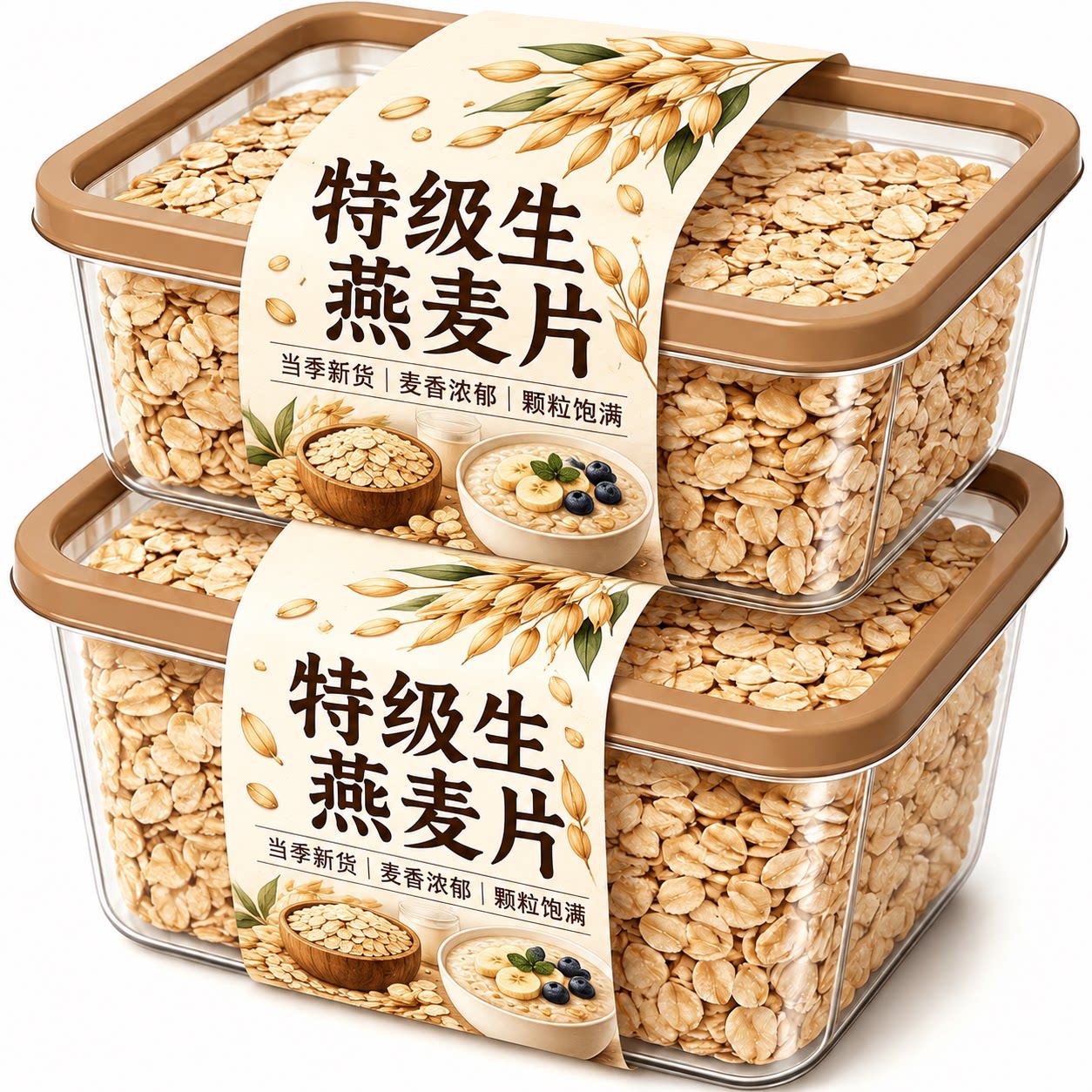 东北原生燕麦片需煮熟纯麦片农家去皮燕麦仁散装粗粮早餐燕麦粥