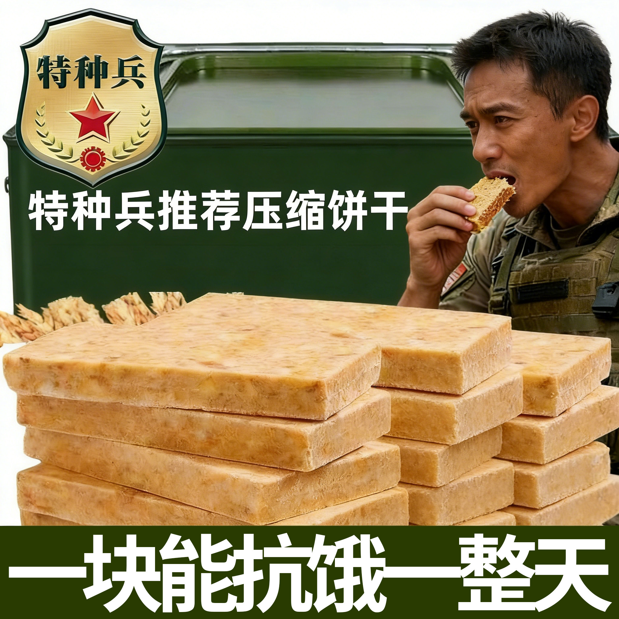 央妈推荐！压缩饼干特种兵应急军长期储备食品干粮保质期20年正品