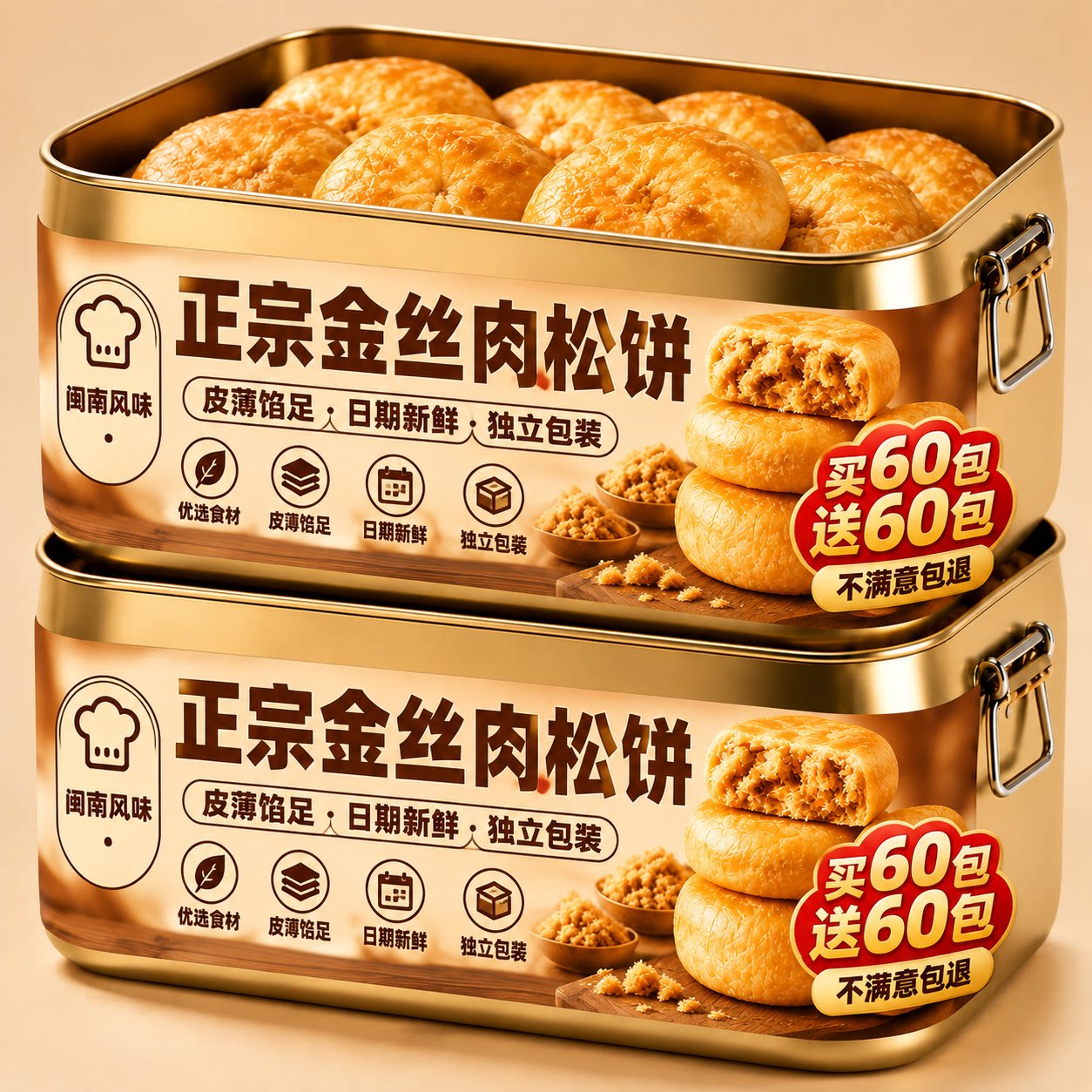 闽南肉松饼零食小吃金丝营养早餐老式糕点学生整箱夜宵特色下午茶