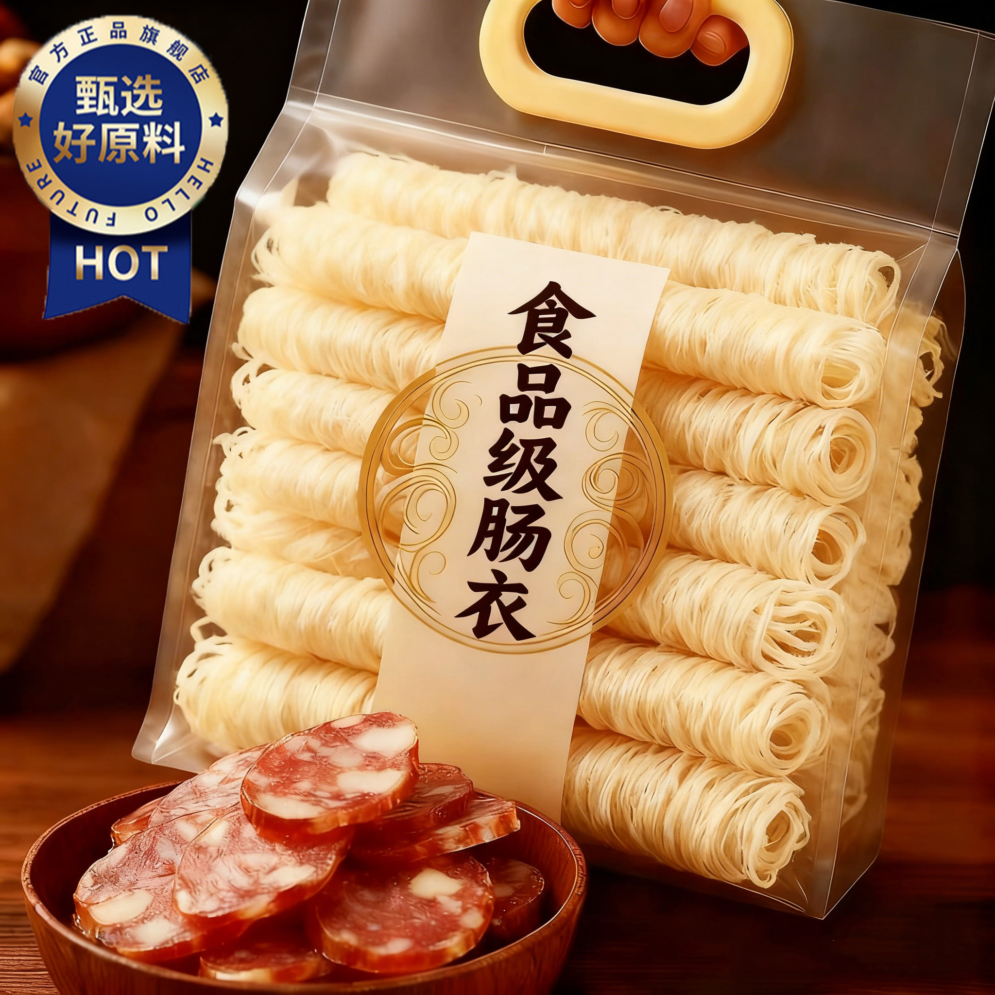 央妈推荐！天然猪肠衣灌香肠家用食品级肠衣儿童无添加烤腊肠血肠