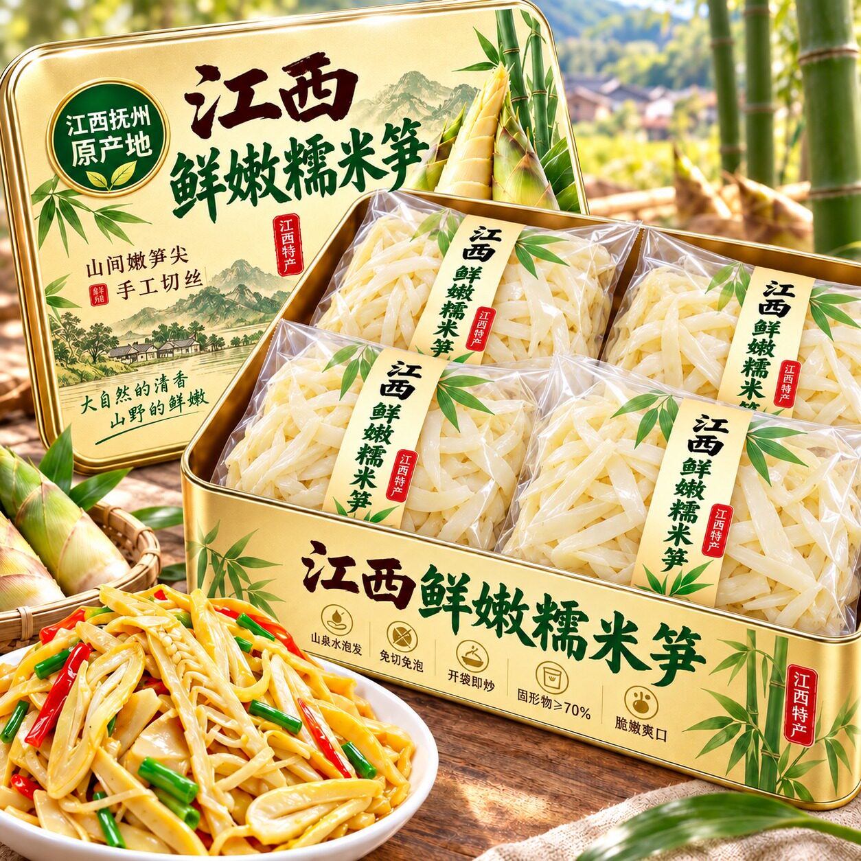 正宗鲜糯米笋原味江西特产糯米笋嫩笋尖官方旗舰店鲜笋干旗舰店