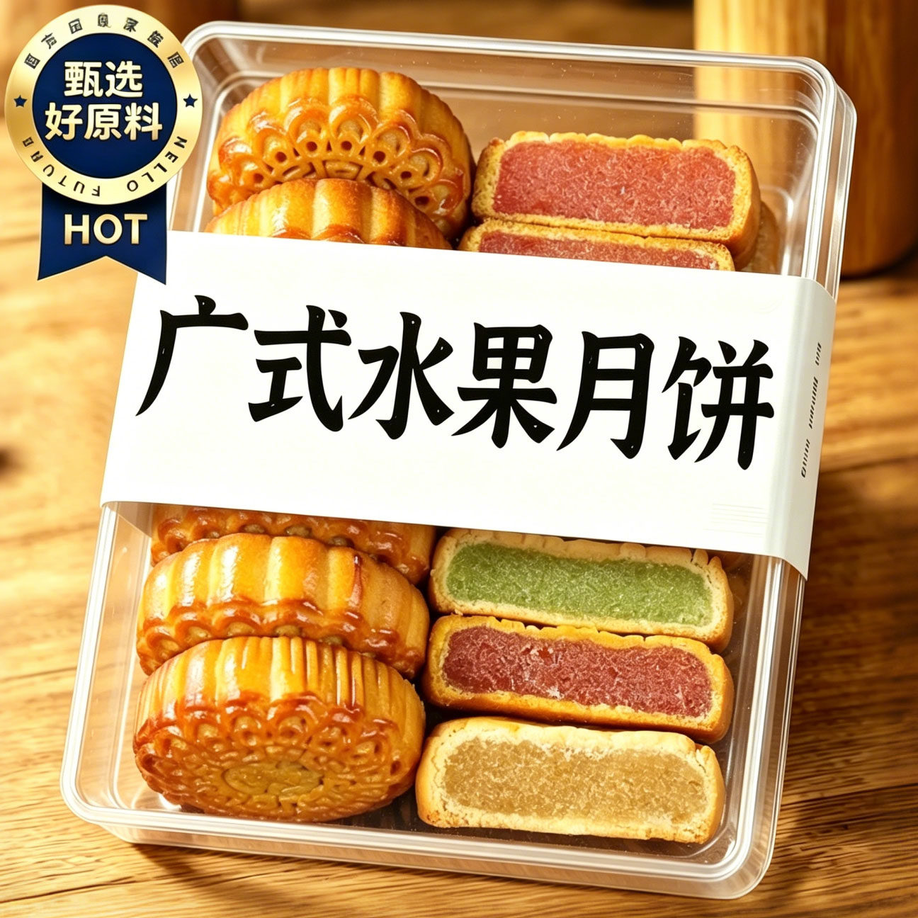 广式水果月饼迷你果味月饼整箱老式传统糕点心中秋月饼零食旗舰店