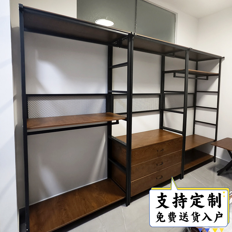 衣帽架落地式挂衣架家用卧室转角放衣服架子多功能简易开 放式衣