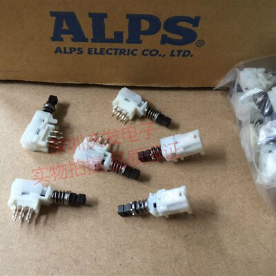 原装日本ALPS 按钮开关2*3双排6脚琴键带锁开关自锁长26MM定型脚