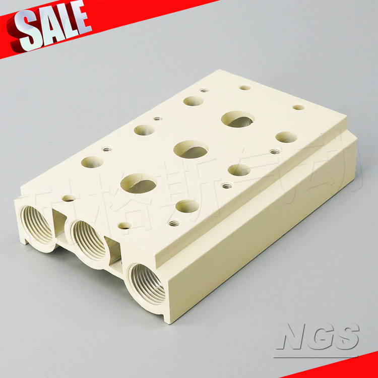 NGS耐格斯4V320系列电磁阀底座4V300M-2F3F4F5F6F7F8F9F10F