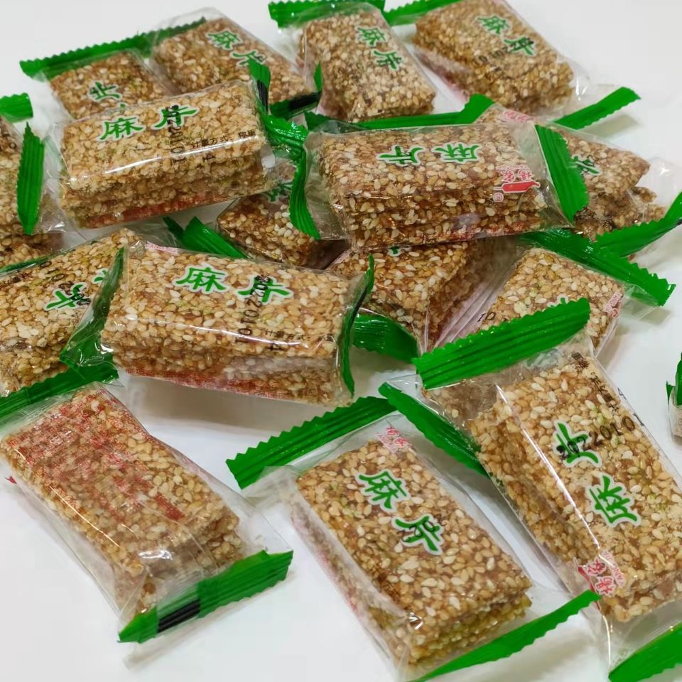 安徽特产杨家麻片白芝麻片芝麻切片糖传统老式点心甜而不腻500g