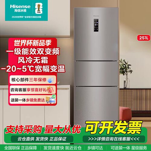 海信冰箱185 215 251 330L两门三门法式省电一级家用租房小型冰箱