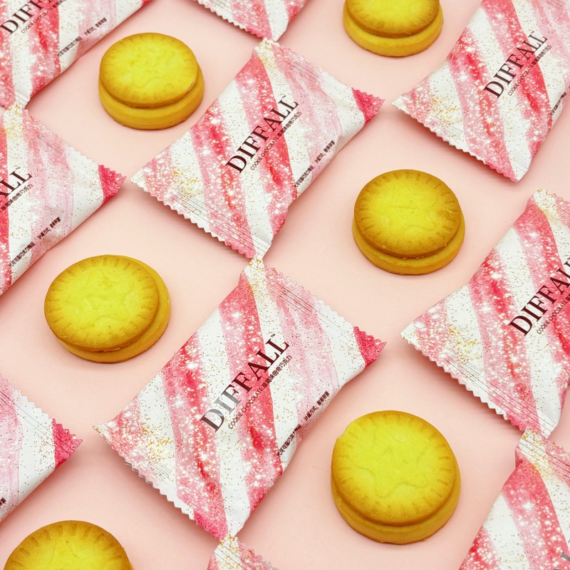 DIFFALL马卡龙饼干风味草莓夹心饼干办公室休闲零食结婚喜糖批发