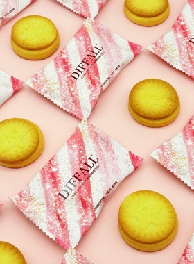 DIFFALL马卡龙饼干风味草莓夹心饼干办公室休闲零食结婚喜糖批发