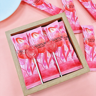 GINMAR金玛冻干草莓果芯棒棒糖网红爆款喜糖结婚糖果休闲小零食