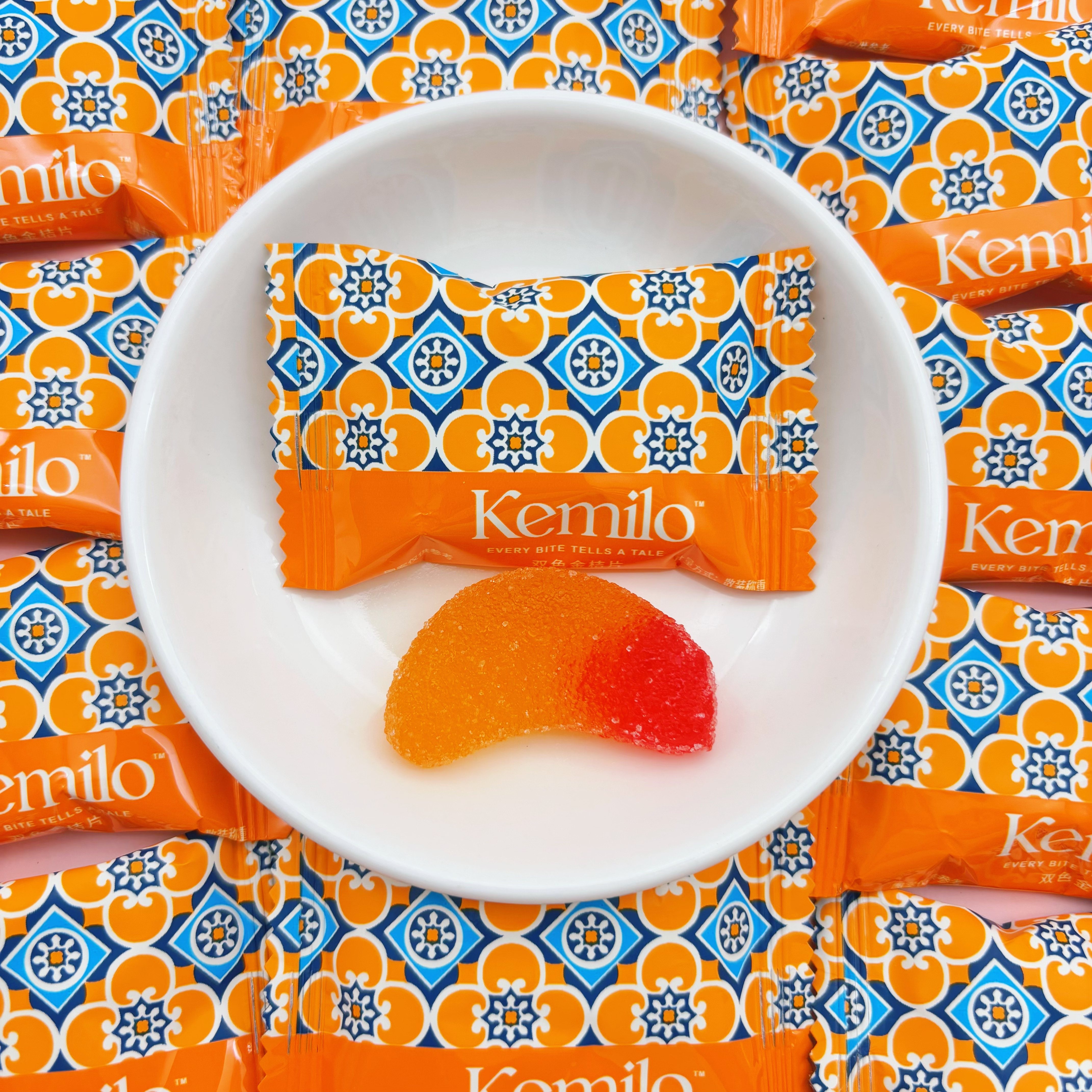 KEMILO可米洛金桔片橘子味软糖结婚喜糖婚糖喜事糖果休闲小零食
