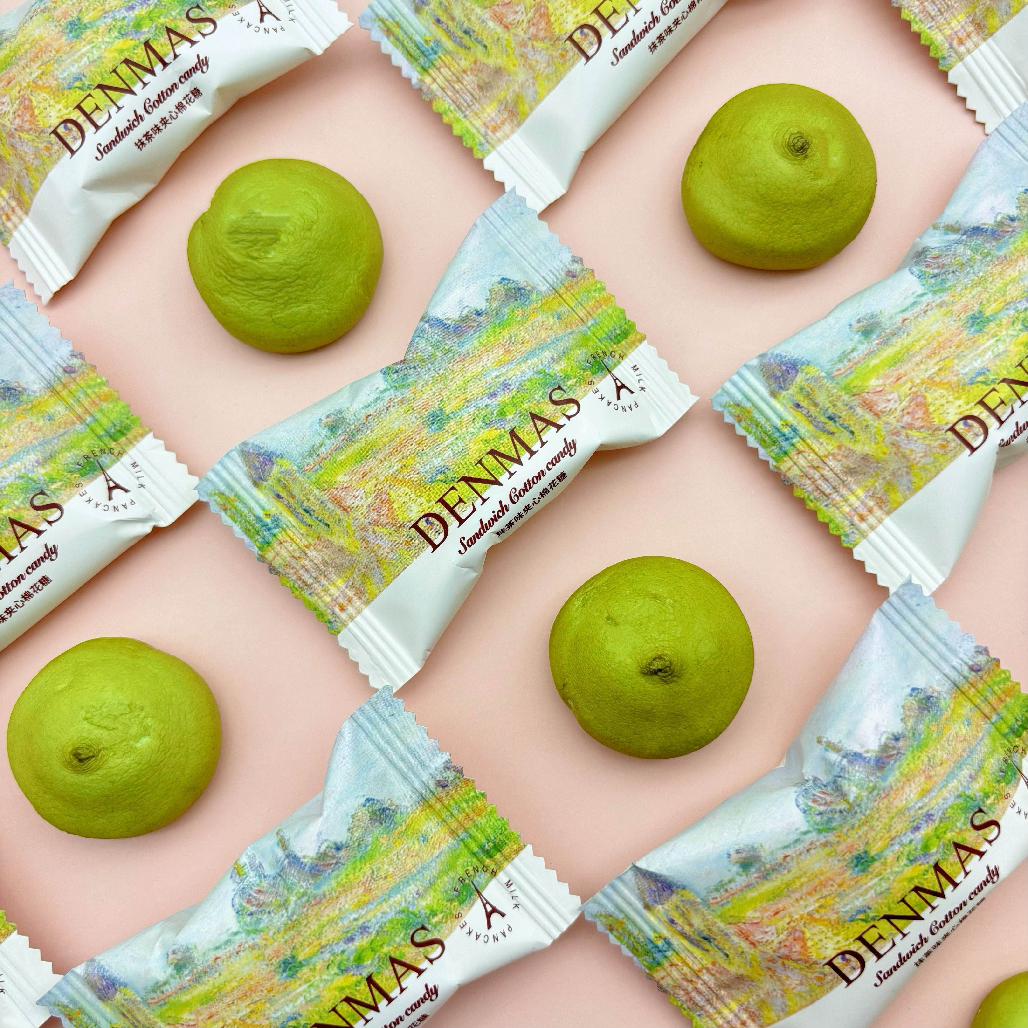 DENMAS抹茶味夹心棉花糖结婚喜糖婚糖喜事糖果休闲零食网红伴手礼