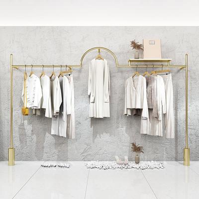 服装店展示架上墙壁挂不锈钢钛金挂衣服架子高档女装店陈列架货架
