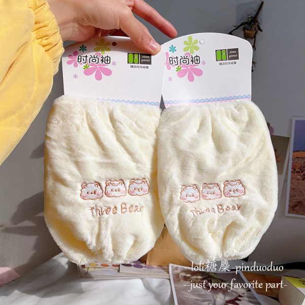 袖套女污防韩版学生冬季保暖可爱专用羽绒服洋气袖套秋冬套袖护袖