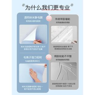 静电墙围护墙贴纸白墙防脏可撕无痕墙面榻榻米床边床围墙裙保护膜