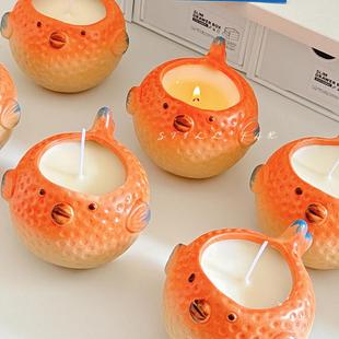 创意卧室香薰蜡烛礼盒送闺蜜生日礼物 小河豚 STILL 爱生气