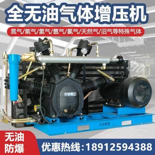 高压空气压缩机 无油氮气增压机氧气天然气沼气30公斤活塞式