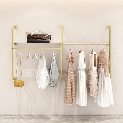 服装店衣架展示架上墙壁挂异形创意纳米金色女装店衣服货架