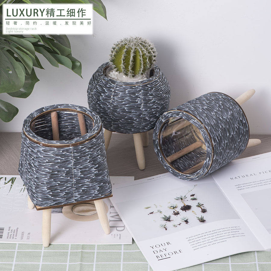 藤编花盆三角支架客厅桌面摆放创意多肉植物收纳容器阳台绿萝摆件,鲜花速递/花卉仿真/绿植园艺,花托/移动托盘,淘宝优惠券,粉丝福利购,淘宝优惠卷