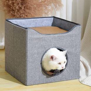 保暖可折叠全封闭宠物窝圆形多层四季 猫窝冬季 通用大号可拆洗猫屋
