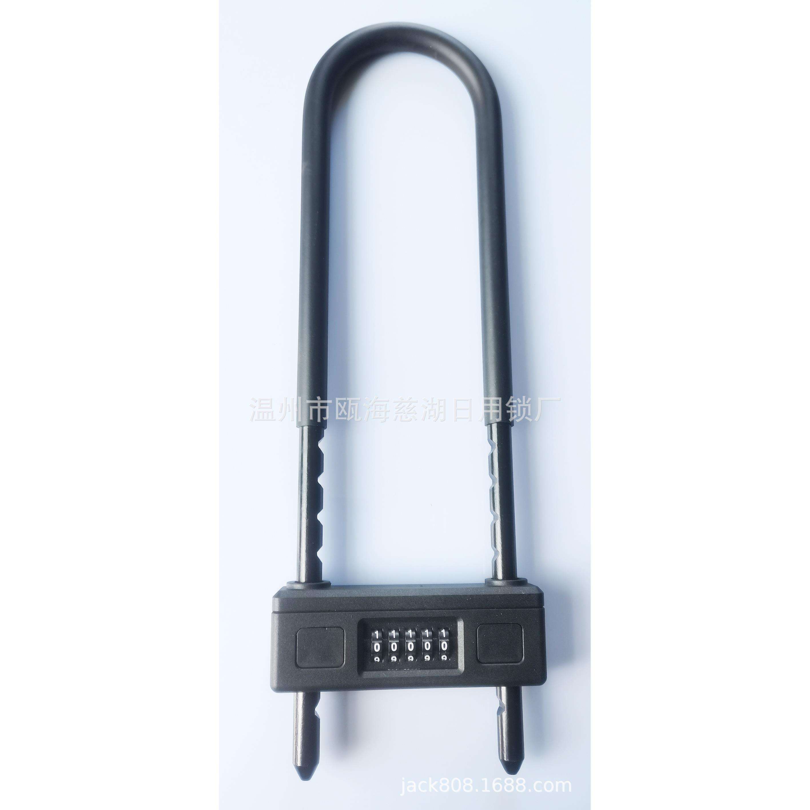 厂家 加长U型密码锁 商铺玻璃门双开门锁 推拉门锁防盗U形锁1